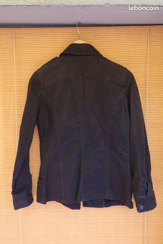 Veste femme en toile coton noir, 36 (image 2)