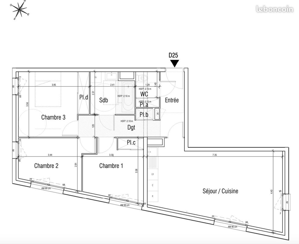 Appartement 4 pièces 78 m² · à Dugny · 78 m² · 224 000 €