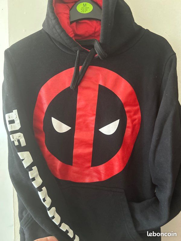 Sweat à Capuche Marvel Deadpool Logo Vieilli - Taille XXL Homme - Neuf Sans étiquettes - Cordon Réglable