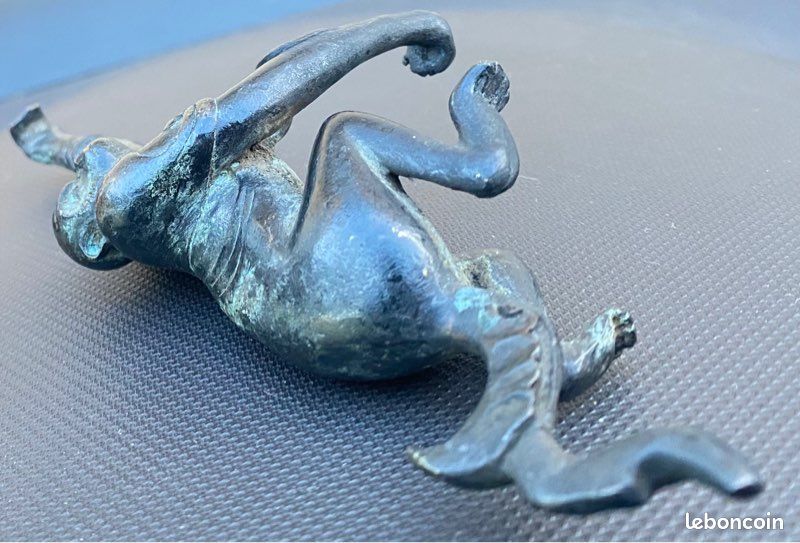 Statuette animalière ancienne, bronze asiatique / Singe (image 4)
