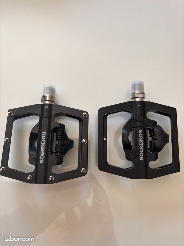 Pédales Vélo ROCKBROS En Fibre De Carbone - Légères, 3 Roulements Scellés, Plateforme Plate