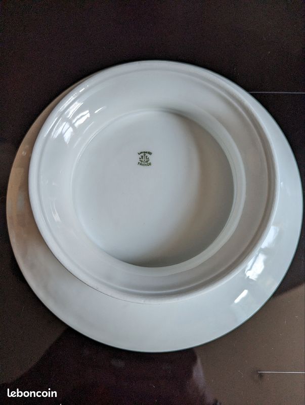 Plat de service à gâteau porcelaine blanche de limoges (image 3)