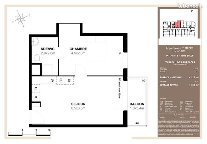Appartement a louer garges-les-gonesse - 2 pièce(s) - 42 m2 - Surfyn