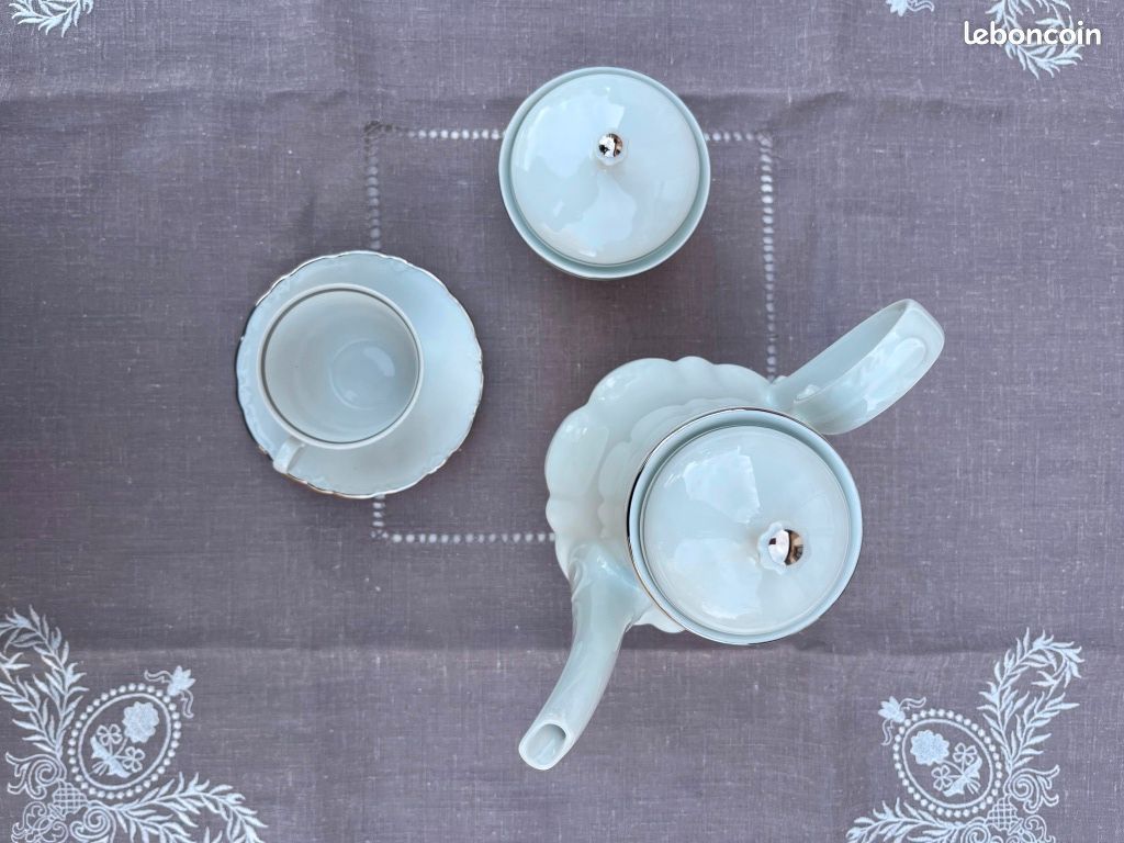 Service à café blanc en porcelaine de Bavière « NEUF " super affaire (image 3)