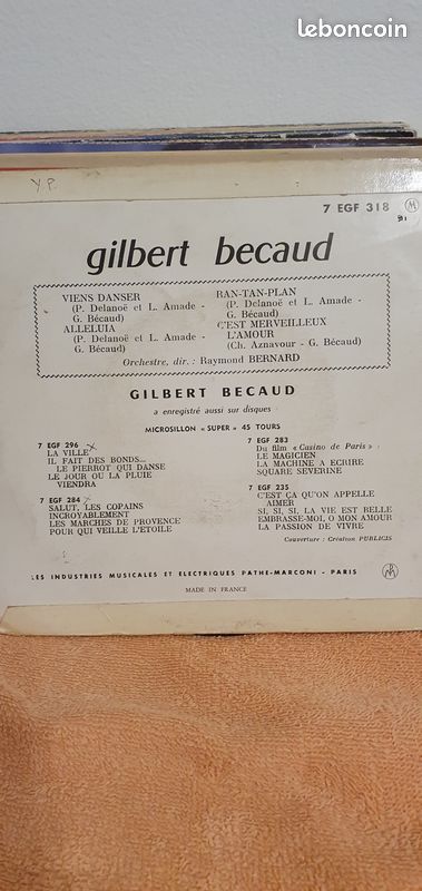 45 tours Gilbert BECAUD Viens danser (image 2)