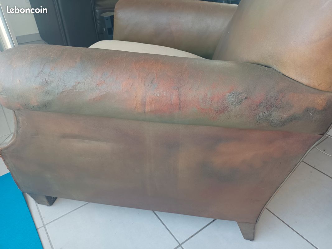 2 fauteuils cuir vintage (image 18)