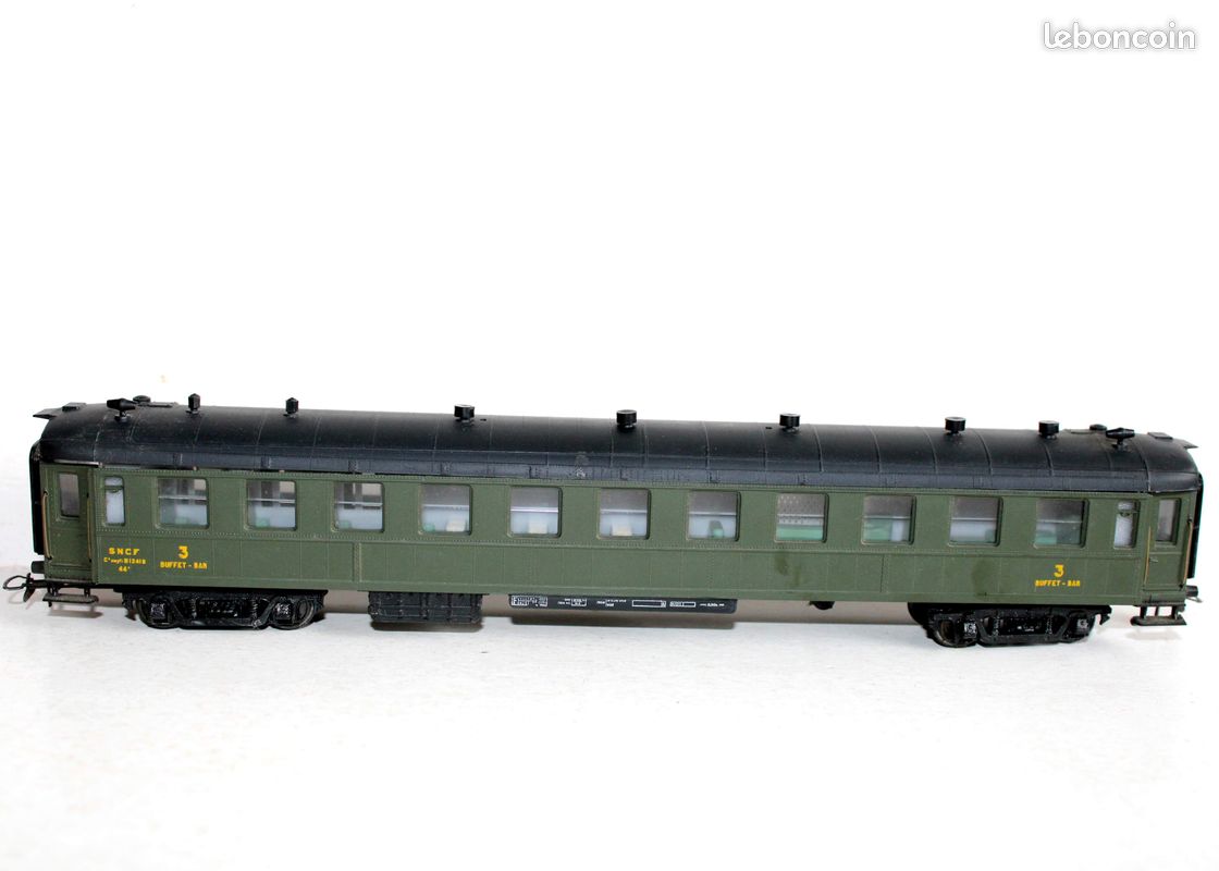 Voiture Buffet/bar PLM Réf 260 France Trains - échelle HO(?), Vert/gris, Années 70, Neuf