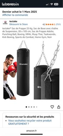 Sac de frappe TecTake - Suspension à chaîne 4 points - 25 kg - 402699 Sac de frappe TecTake - Suspension à chaîne 4 points - 25 kg - 402699