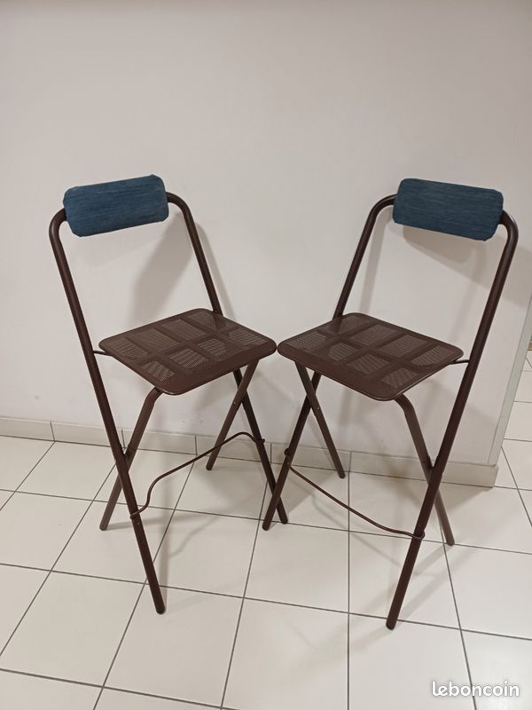 Chaise haute de bar pliante et non pliable en métal (image 7)