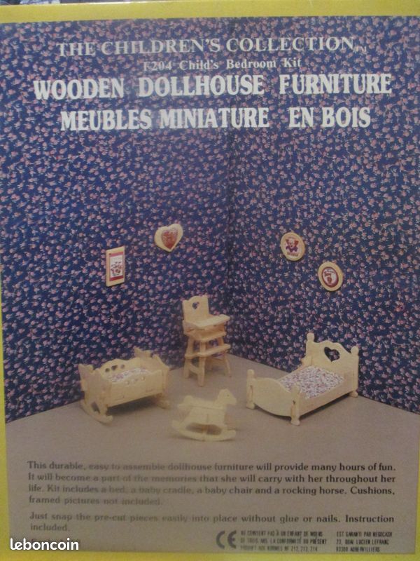 Lot kit meuble en bois pour maison de poupée (neuf) (PAZ) (image 3)