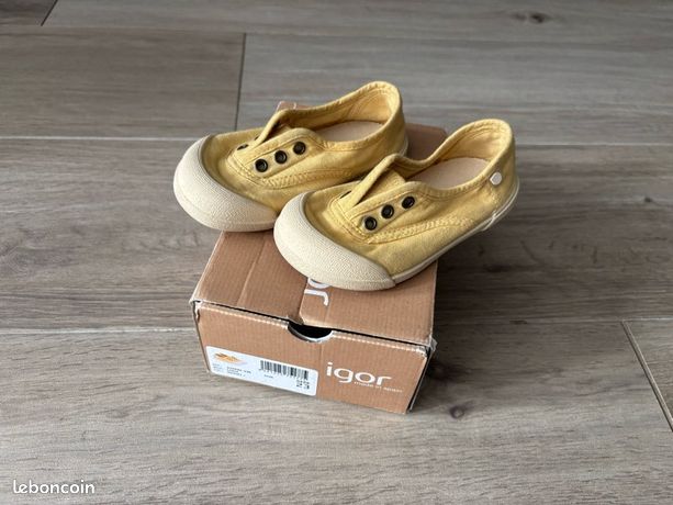 Chaussure barefoot toile Lona mixte jaune dijon 23 Igor Chaussures