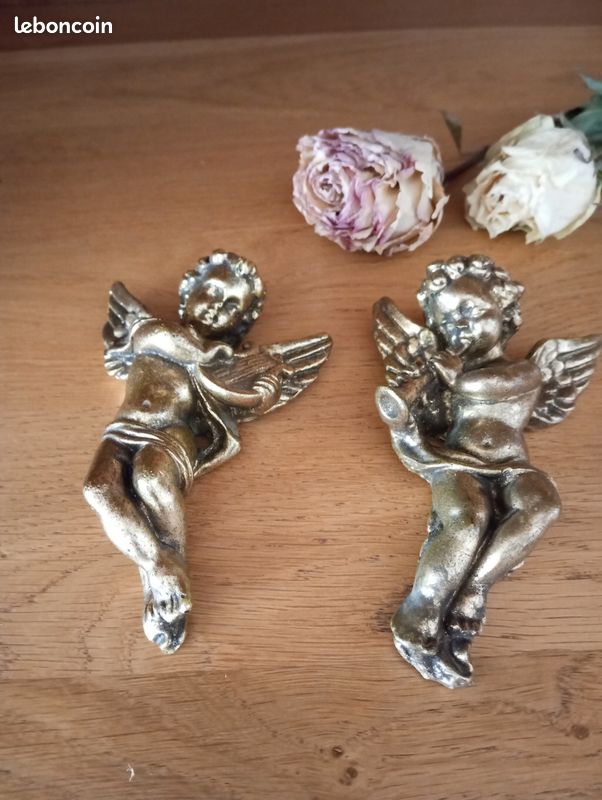 2 Décalcomanies Meyercord Vintage Années 50 - Chérubins Et Roses, X545-C/D NOS
