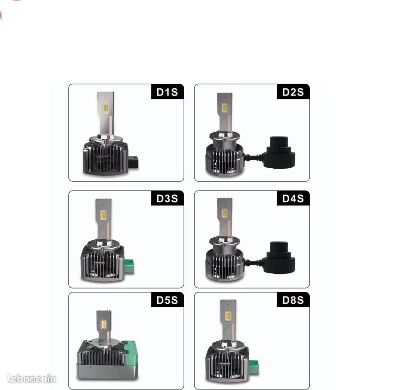 Lot De 2 Ampoules LED D8S 6500K 140W - Pour Phares Xenon, Ventilées, Blanc Clair, Neuf