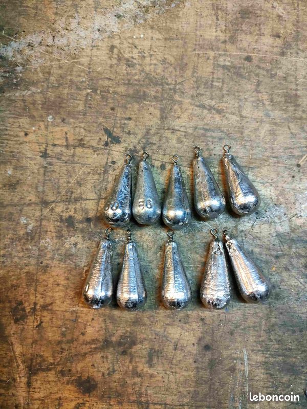 28 Plombs De Pêche En Forme De Goutte – Poids 10g à 50g – Idéal Pêche En Mer, Rivière, Bateau