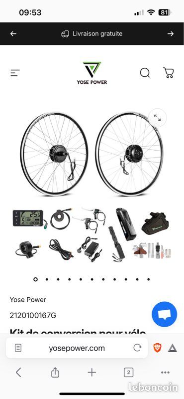 Yose Power 250w Conversion Kit E-Bike Conversion Kit 48V 500W 26