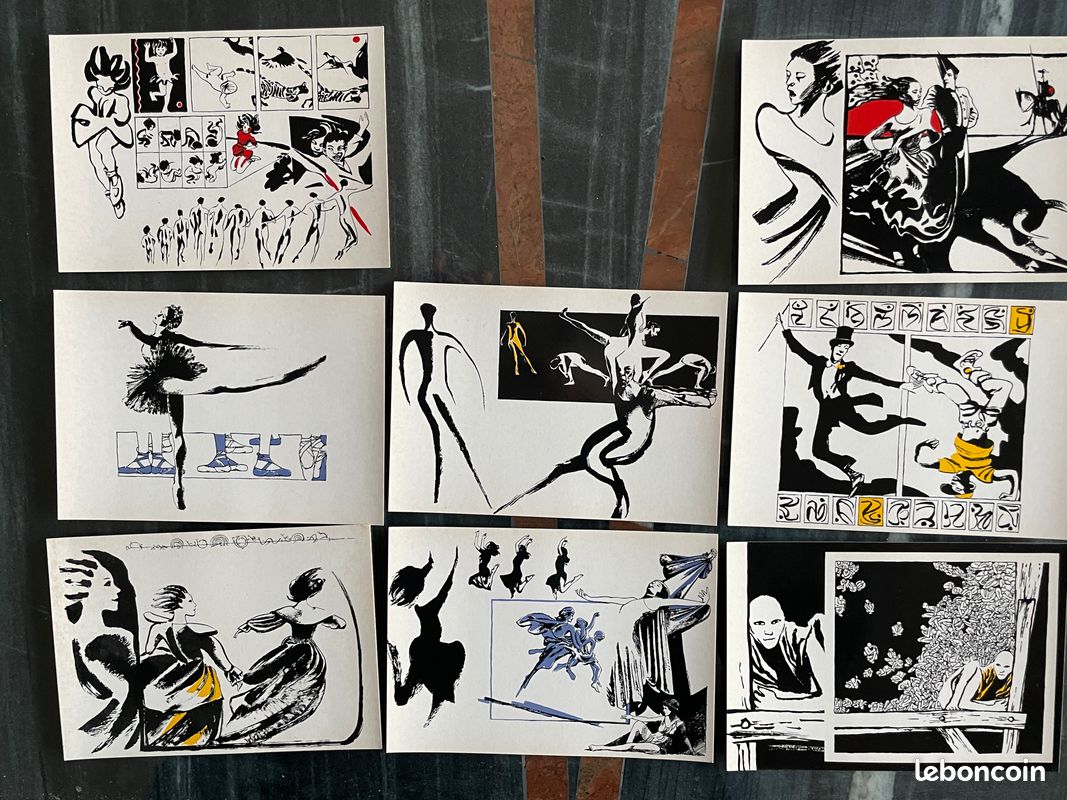 Edmond Baudoin, Série de 8 cartes Postales, Danser maintenant (image 2)
