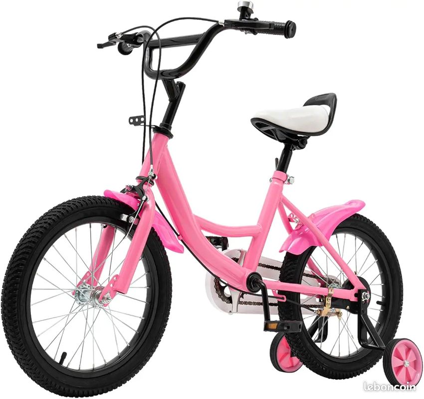 Vélo Enfant 12 Pouces – Réglable, Stabilisateurs, Panier, Pour 2-4 Ans, Garçons Et Filles, Rose