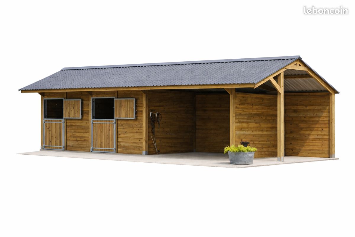 Hangar / box à chevaux / carport / abris en bois classe 4 – kit modulaire (image 5)