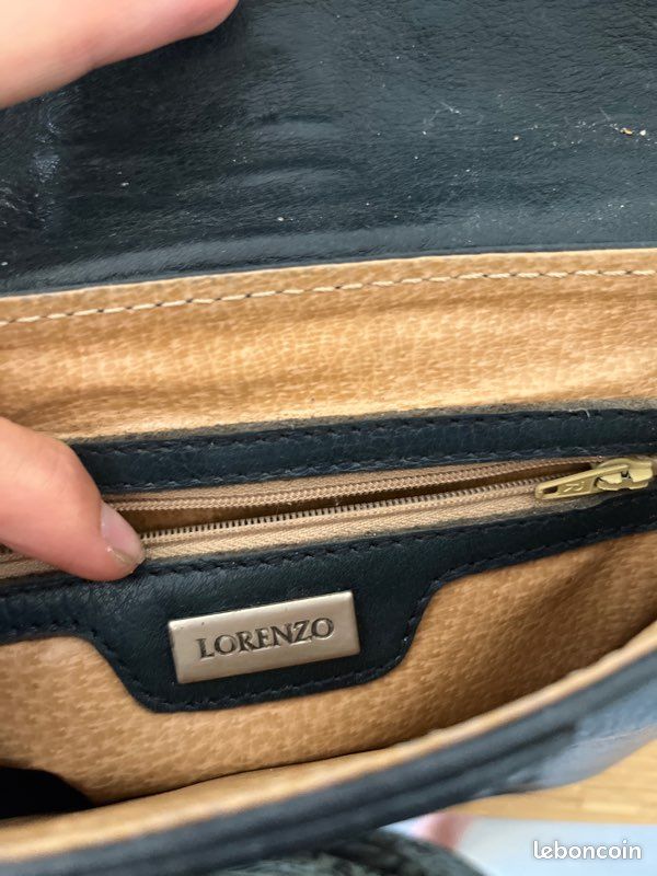 Sac à main cuir Lorenzo vintage qualité luxe - tbe (image 2)