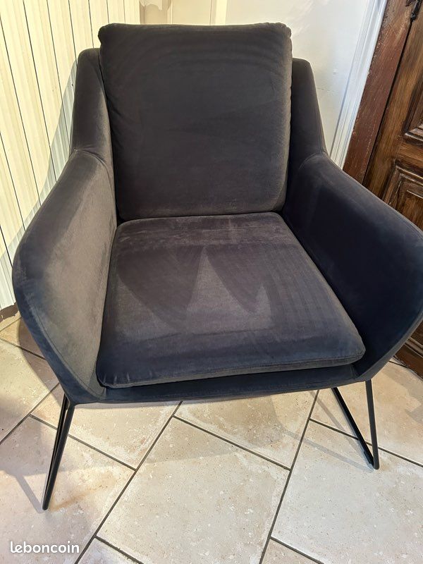Jasper fauteuil en Velour - Noir (image 3)