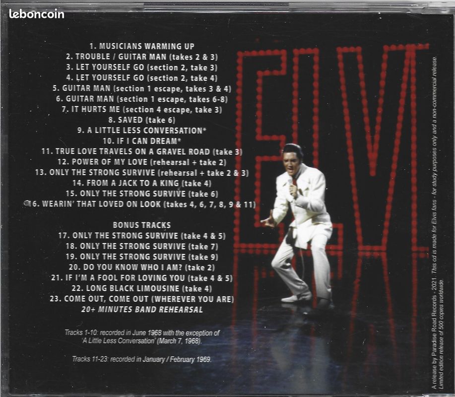 Elvis presley 68 69 sessions cd 36 outtakes & rehearsals (image 2)