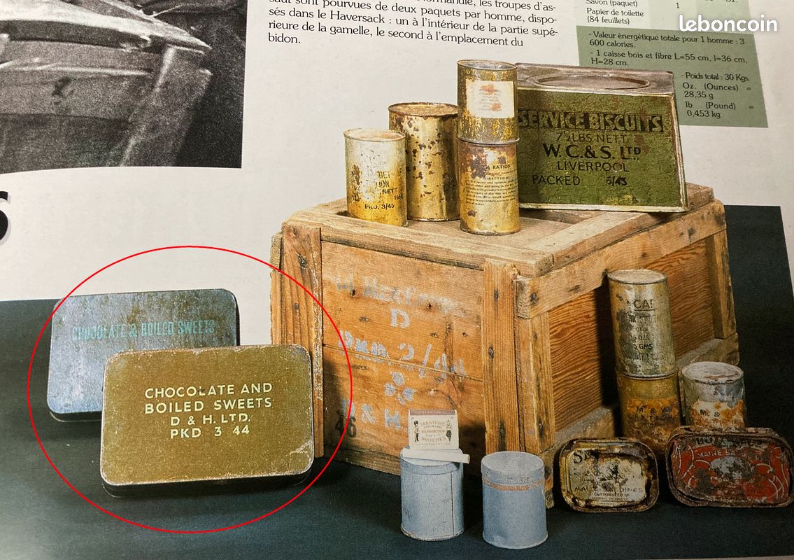Anglais Normandie D Day 1944 Boite ration réglementaire datée 2/44 (image 10)