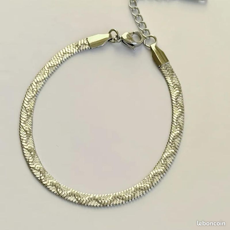 Bracelet en Acier Inoxydable 304- style classique (Argent) (image 3)