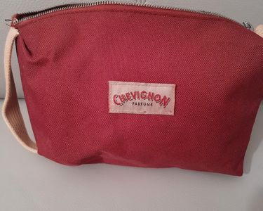 Trousse De Toilette Chevignon Vintage Bordeaux Occasion - Nylon, Fermeture éclair, Fabriquée En France