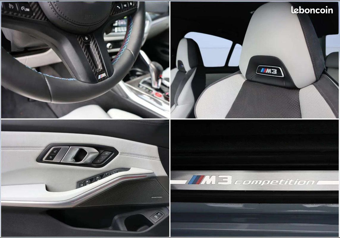 BMW M3 Competition 510 ch * Carbone Extérieur * Laserlight * Harman Kardon * HUD * Brooklyn Grey (image 18)