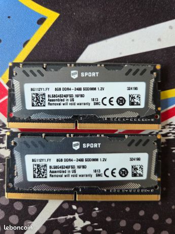 16Go Mémoire PC Portable DD4 (2x8Go) Accessoires informatique