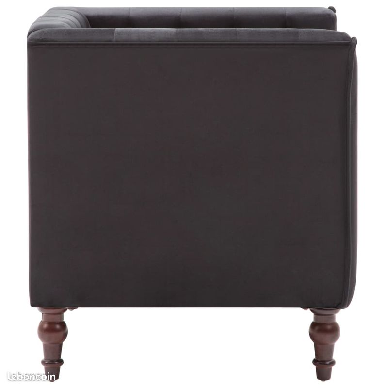 Fauteuil noir velours (image 3)