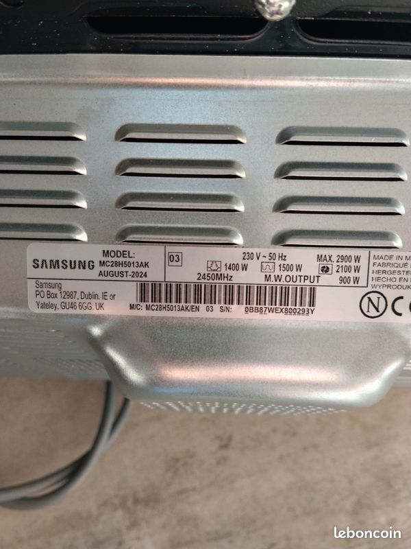 Micro onde Samsung model mc28h5013ak (image 3)