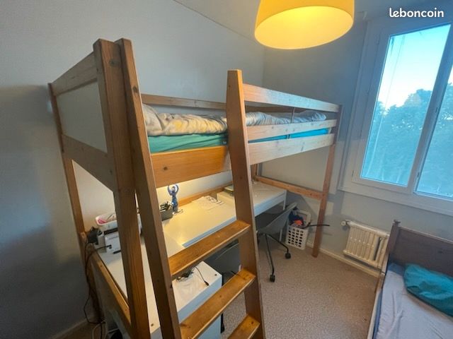 Lit mezzanine enfant adolescent avec sommier (image 1)