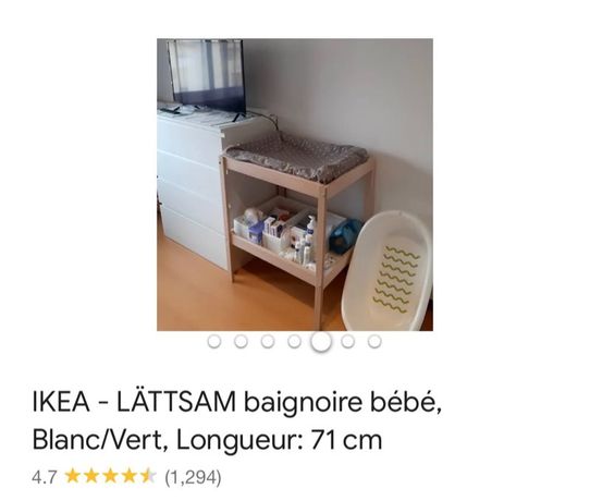 LÄTTSAM Baignoire bébé, blanc, vert - IKEA