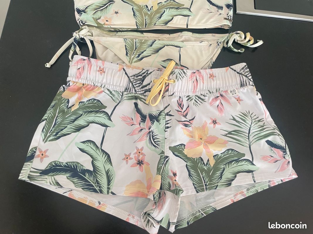 Maillot de bain sport pièces Roxy S/12-14 ans et short Roxy