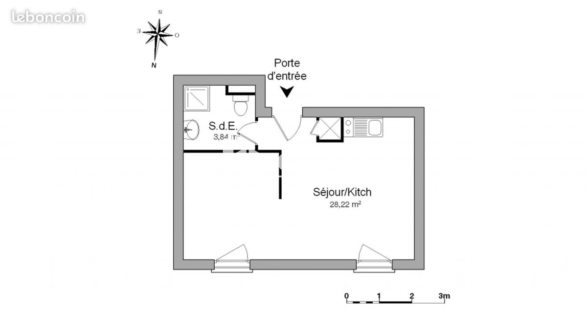 Appartement 1 pièce 32 m² · à Florange · 32 m² · 480 €/mois