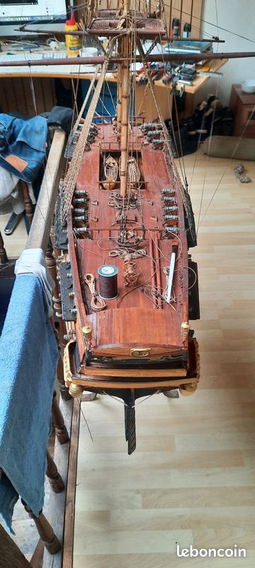 YLME Maquette de bateau en bois Amerigo Vespucci Maquette de voilier en bois massif Voilier en Décorations nautiques en Collection maison Pour