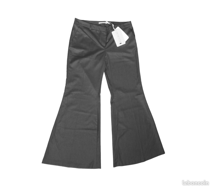 Pantalon large avec bas évasé noir Kookai Y2k Taille 42 Neuf