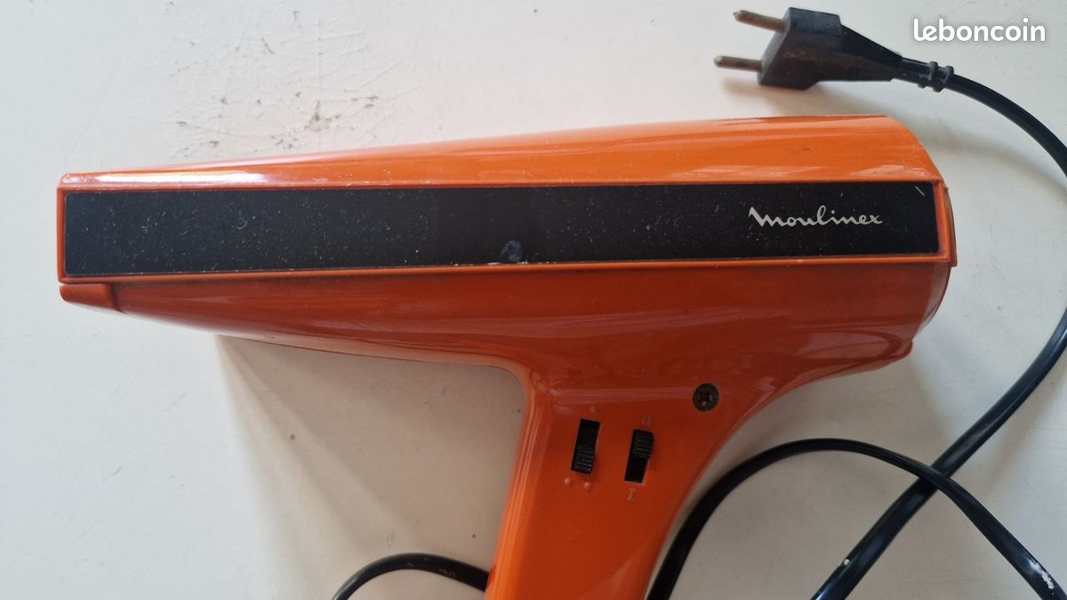 Sèche-cheveux Vintage Moulinex 700 Watts, 2 Vitesses - Modèle 1977 Années 70, Fonctionnel, Occasion