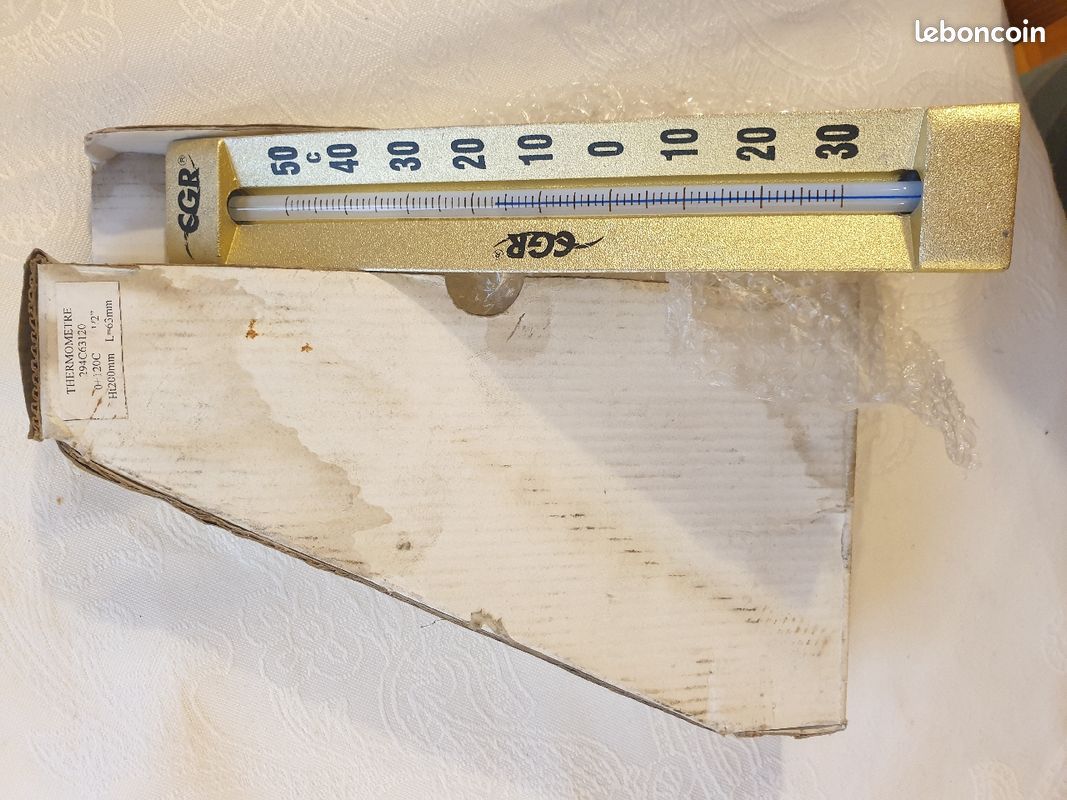 Thermometre EGR industriel équerre plongeur 63mm -30/50 C. Laiton neuf jamais servi. Dans son emballage d'origine. Laison 1/2 (image 3)