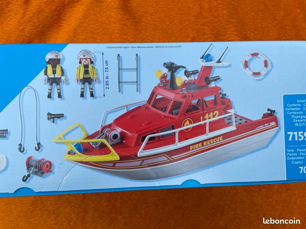 PLAYMOBIL 71598 Bateau de sauvetage et pompiers en promo