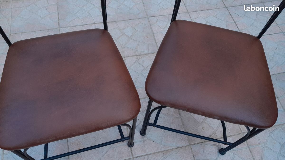 Chaises en acier laqué assise neuve (image 3)