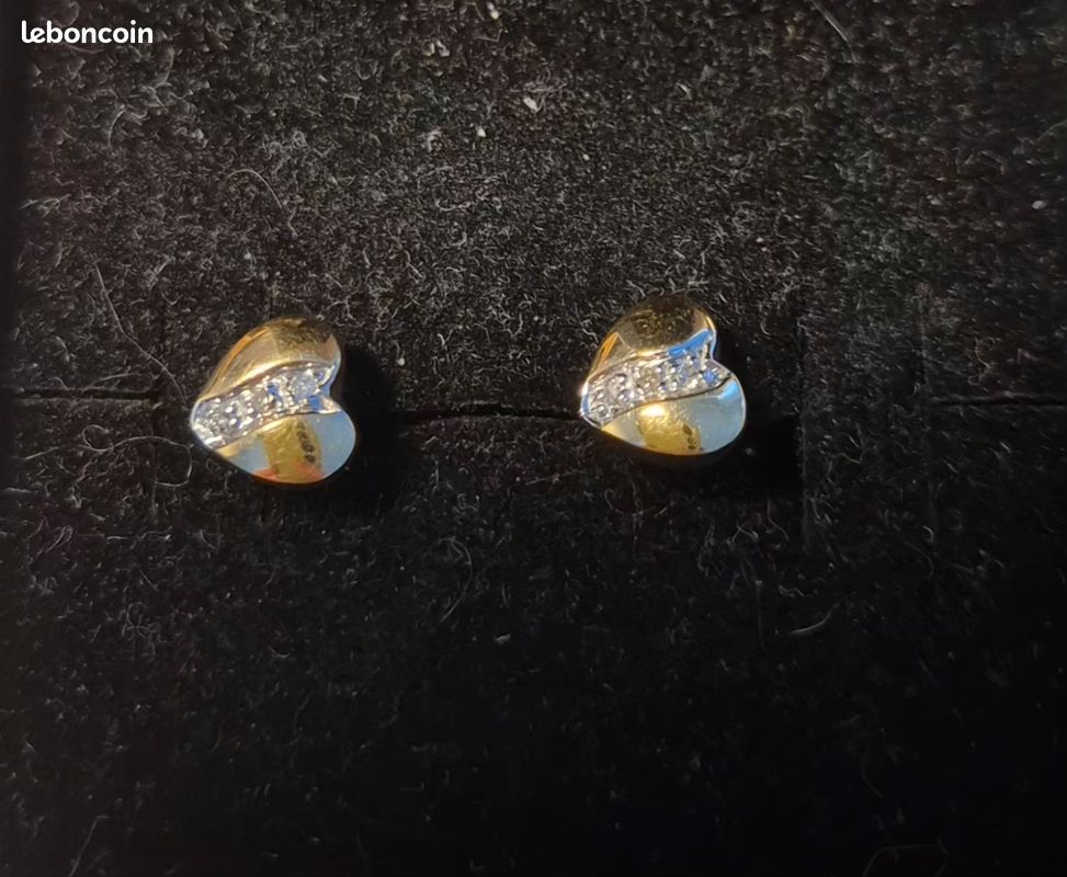 Boucles D'oreilles Clous En Or 18K Avec Diamants - 1.28 Cts - Rond Brillant - Jisha - Pour Pierced Ears