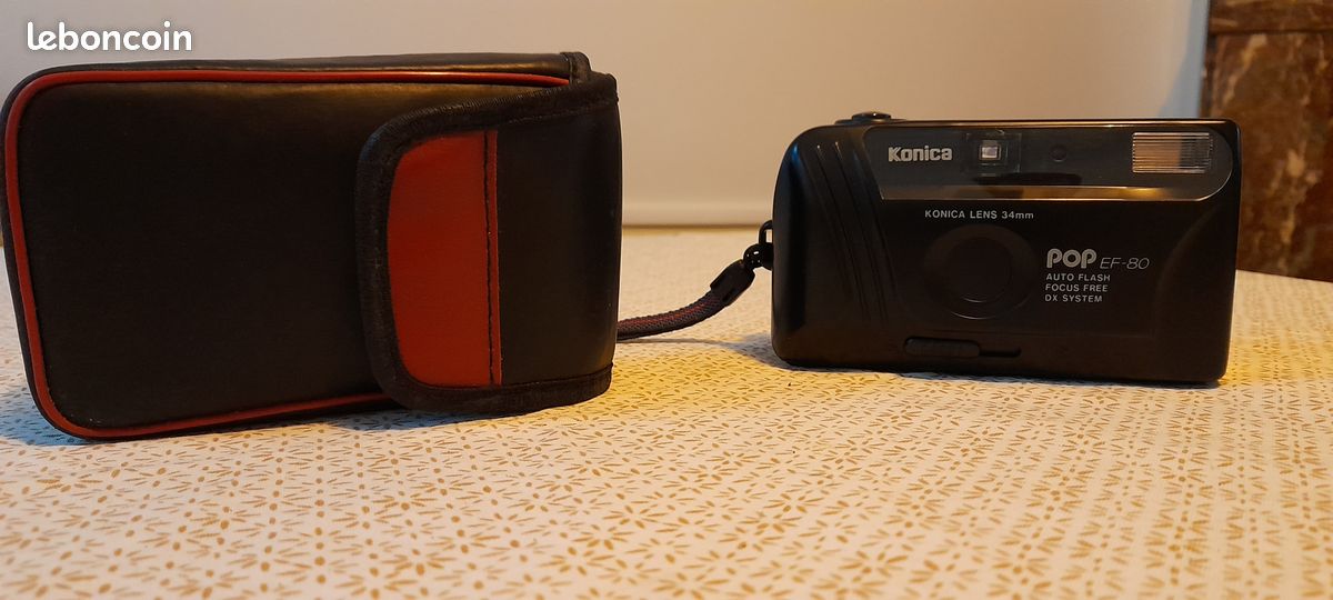Appareil Photo Compact Vintage Konica Pop Noir EF-80 - Ancien Modèle, Fonctionnel, Occasion