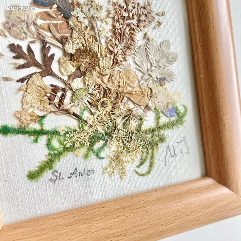 Décoration murale avec fleurs séchées vintage (image 2)
