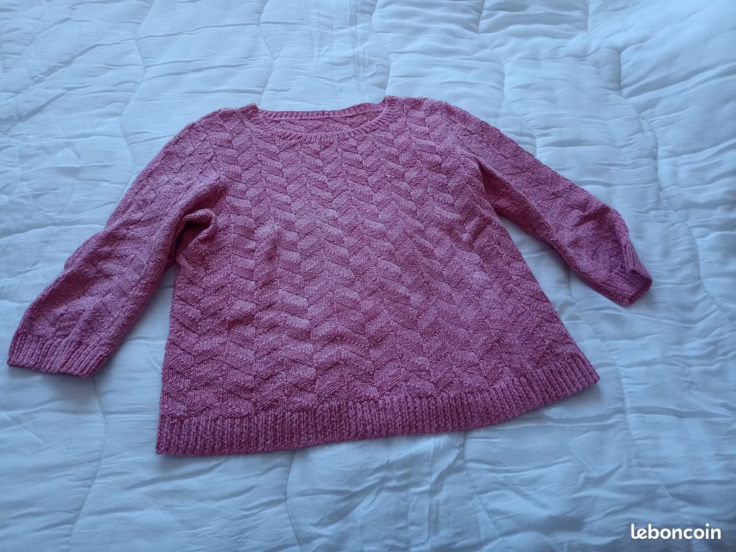 Pull en laine Rose Saumon T46 (image 1)