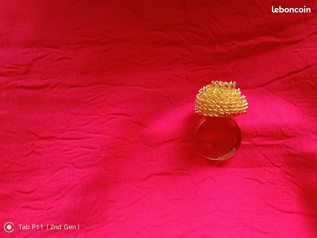 Bague boule dorée fil laiton (image 3)