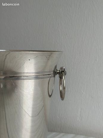 Seau à champagne vintage en métal argenté, seau à vin