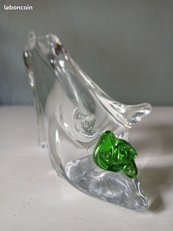 Escarpin en verre Murano sommerso vert vintage 60 70 (image 3)