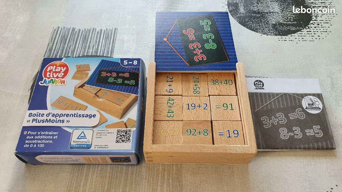 Boîte d'apprentissage "Plus / Moins" en bois - à partir de 5 ans (image 1)